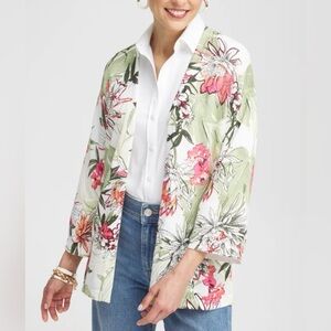 Chico’s Summer Romance Floral Open Cardigan